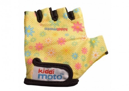 Перчатки детские Kiddi Moto жёлтые с цветами, размер S на возраст 2-4 года