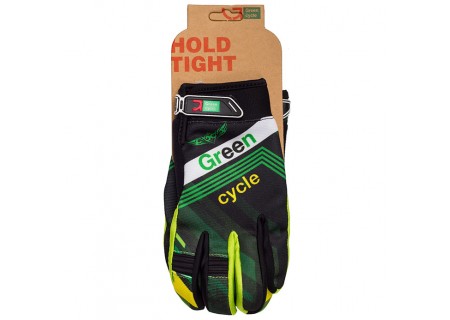 Перчатки Green Cycle NC-2389-2014 MTB с закрытыми пальцами L черно-зеленые