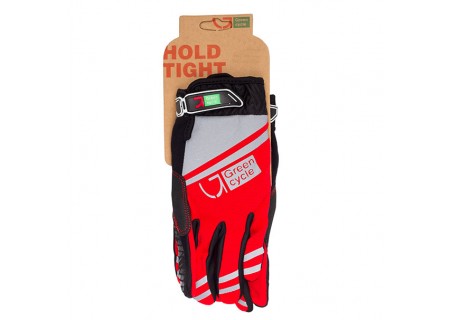 Перчатки Green Cycle NC-2378-2014 MTB с закрытыми пальцами XL красно-серые
