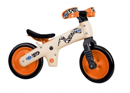 Велосипед (беговел) Bellelli B-Bip обучающий 2-5лет, пластмассовый, бежевый с оранжевыми колёсами